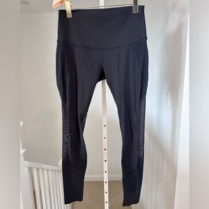 Lululemon Athletica Black Leggings with Side Mesh Size 10